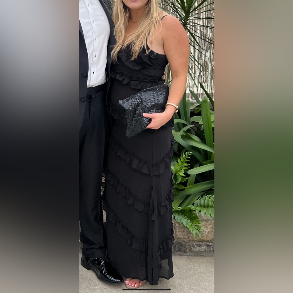 Black wedding guest dress